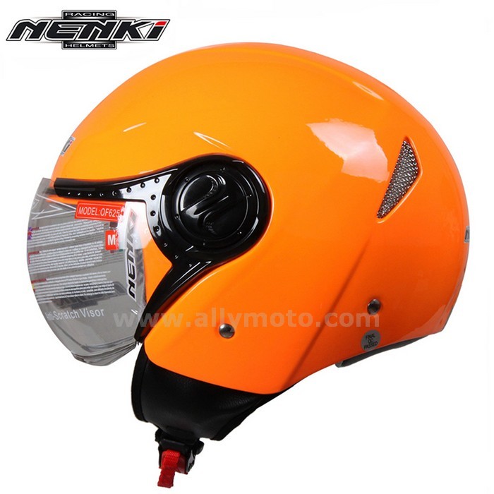 129 Nenki Vintage Style Open Face Helmet Men Women Cruiser Touring Chopper Scooter Street Clear Lens Shield